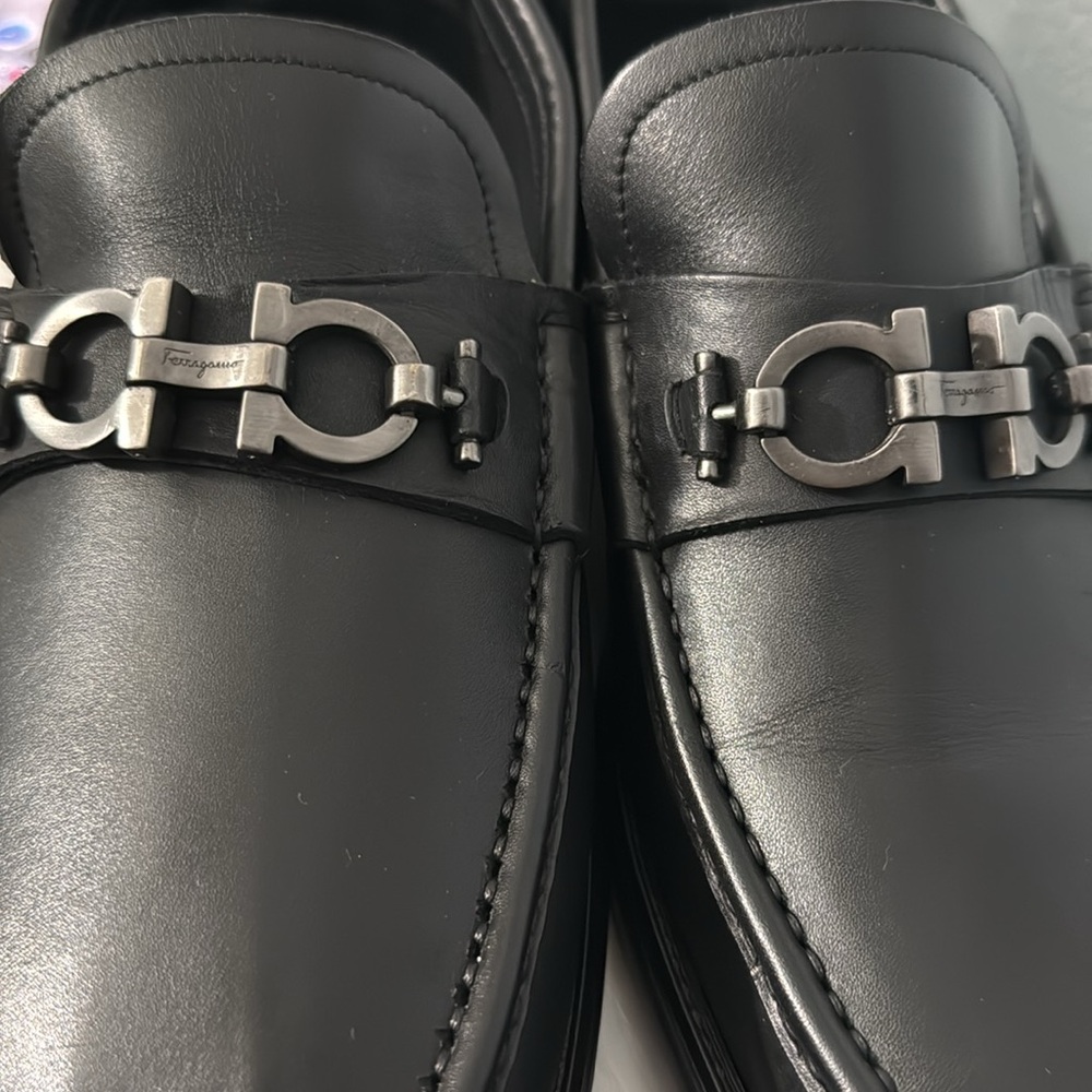 Salvatore Ferragamo Mens David Cancino Bit Loafers Shoes Black Leather Size 9.5 - Picture 9 of 15